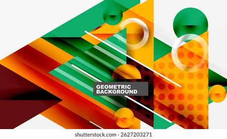 Abstract geometric design. Overlapping shapes, vibrant colors, modern aesthetic. Clean lines, dynamic composition, visual texture.