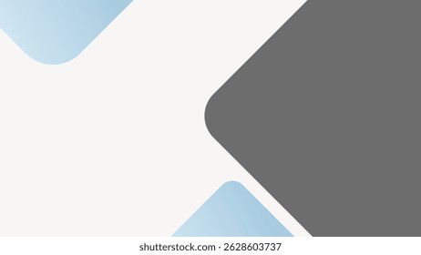 Abstract geometric design with overlapping shapes. Blue and gray elements create a modern, minimalist look. Clean lines and contrasting colors add visual interest. Background with copy space, vector.