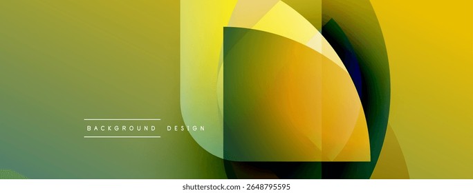 Abstract geometric design. Overlapping shapes create vibrant color gradients. Modern aesthetic, suitable for backgrounds, banners.