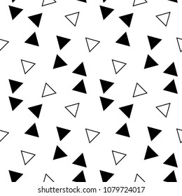 Abstract geometric design print triangle pattern. Black and White vector illustration.