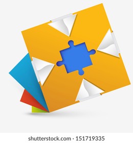 Abstract geometric design with a puzzle inside, business concept.