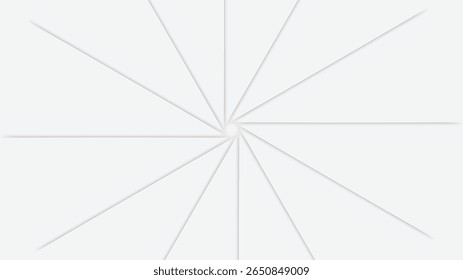 Projeto geométrico abstrato com linhas radiantes sobre fundo branco