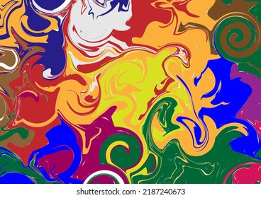 Resumen de diseño geométrico con color arcoiris pintura de giro líquido para afiches, pancarta, cubierta, volante, folleto, ilustración de la plantilla de banner