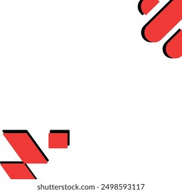 Abstract geometric design with red and black shapes on a white background. Perfect for modern graphic designs or vibrant backgrounds.