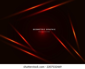 Abstract geometric design red dynamic lines modern dark background vector