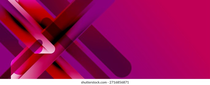 Abstractas diseño geométrico. Los tonos rojos y púrpuras se superponen creando un efecto visual dinámico. Moderna y elegante presentación.