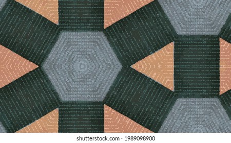 Abstract geometric design. Repeated seamless pattern for textile, wallpaper, wrapping paper, prints, surface design, inlay, parquet, web background or another accent etc.