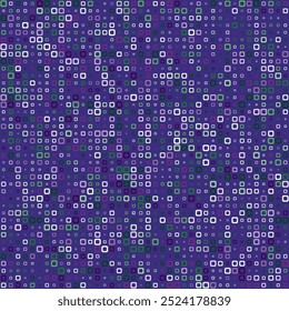 Projeto geométrico abstrato. Quadros quadrados arredondados em várias cores. Roxo profundo, lavanda, azul silencioso, cinza fumegante. Ilustração vetorial deliciosa.