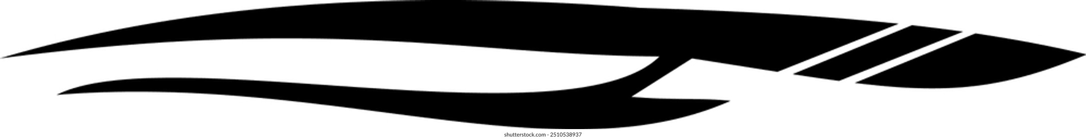 Abstract geometric design with sharp, angular black shapes on white background