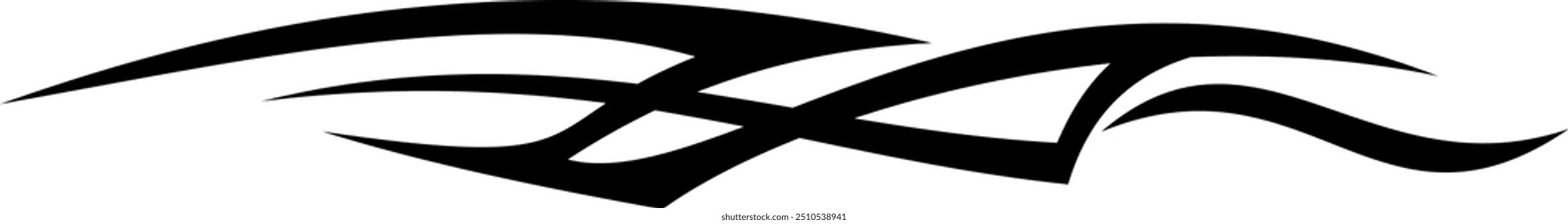 Abstract geometric design with sharp, angular black shapes on white background