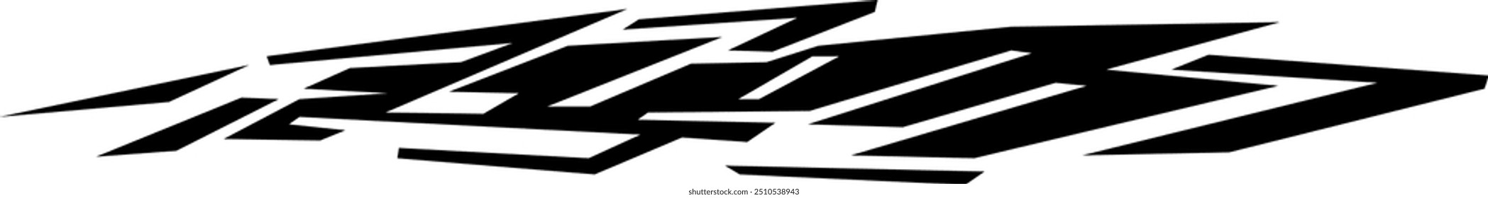 Abstract geometric design with sharp, angular black shapes on white background