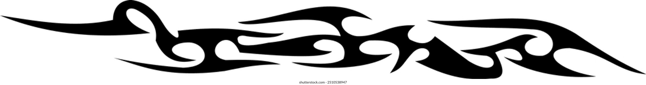 Abstract geometric design with sharp, angular black shapes on white background