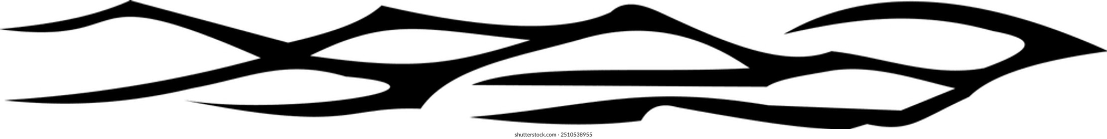 Abstract geometric design with sharp, angular black shapes on white background