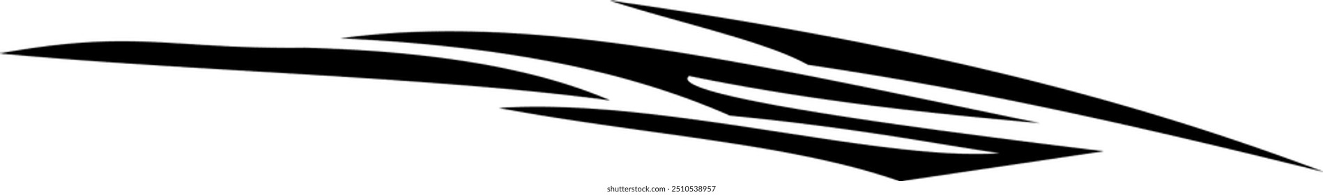 Abstract geometric design with sharp, angular black shapes on white background