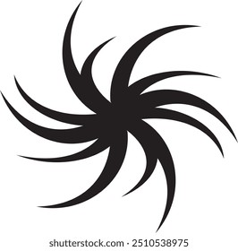 Abstract geometric design with sharp, angular black shapes on white background