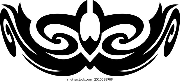 Abstract geometric design with sharp, angular black shapes on white background