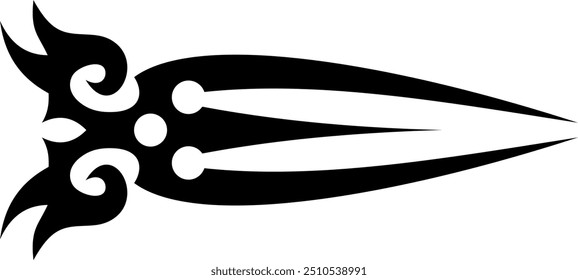 Abstract geometric design with sharp, angular black shapes on white background