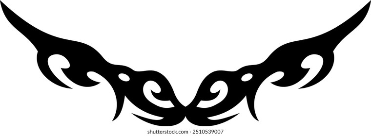 Abstract geometric design with sharp, angular black shapes on white background