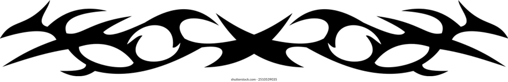 Abstract geometric design with sharp, angular black shapes on white background