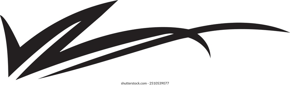 Abstract geometric design with sharp, angular black shapes on white background