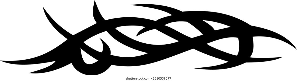 Abstract geometric design with sharp, angular black shapes on white background