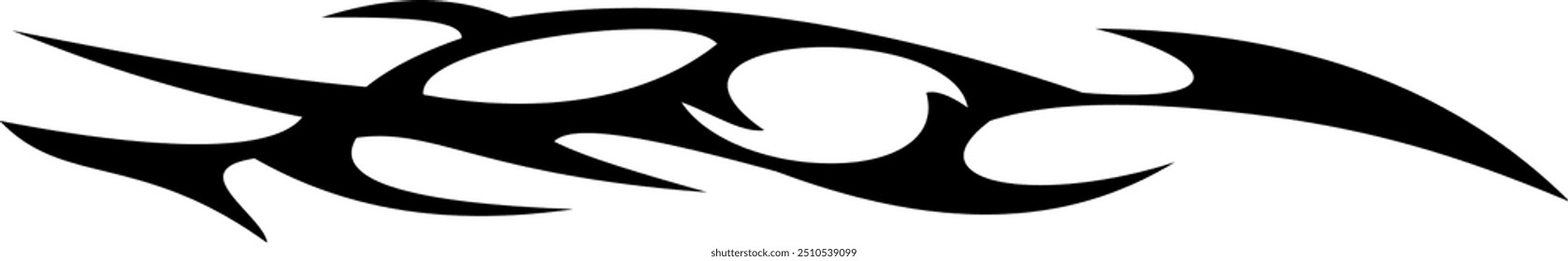 Abstract geometric design with sharp, angular black shapes on white background