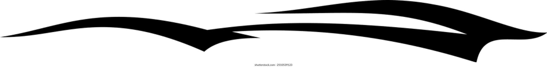 Abstract geometric design with sharp, angular black shapes on white background