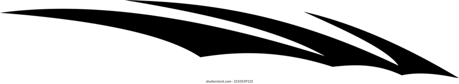 Abstract geometric design with sharp, angular black shapes on white background