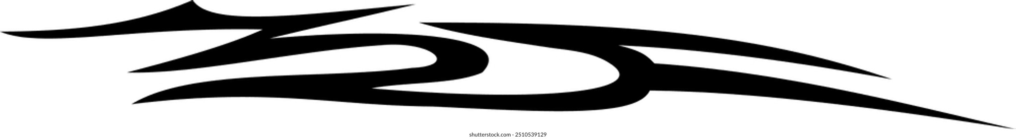 Abstract geometric design with sharp, angular black shapes on white background