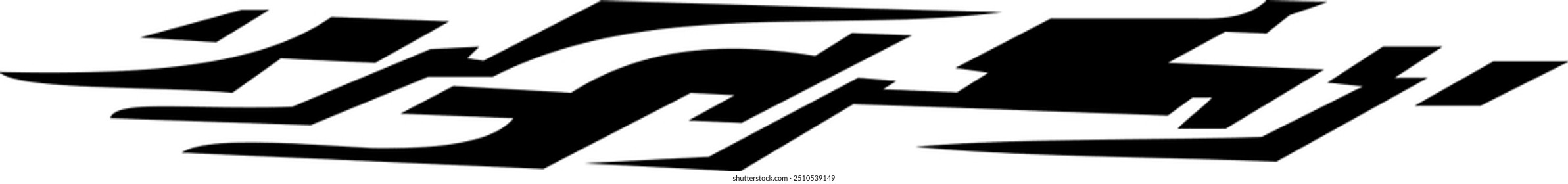 Abstract geometric design with sharp, angular black shapes on white background