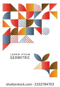 Abstract, Geometric Design. Simple minimalist geometric shapes on a white background. For flyer, poster. Vector illustration.