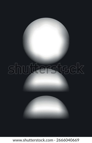 Abstract geometric design with spheres and semi-spheres. Minimalist shapes create a modern, artistic look. Geometric forms in abstract art. Modern, minimalist design. Design element vector.