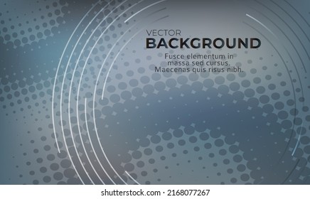 Abstract geometric design template horizontal background with light gradient halftone lines, dots and circle digital business banner, label blank, data hd cover, powerpoint presentation. EPS10 vector