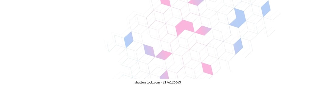 Abstract geometric design template made of isometric volumetric blocks for banners, covers, backgrounds and creative ideas