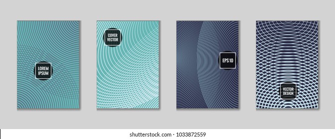 Abstract geometric design title page vector. Cool texture journal header page set. First page minimal background for corporate notebook, dairy or notepad.