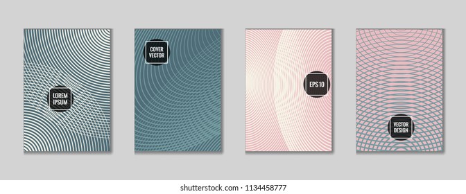 Abstract geometric design title page background. Cool tile journal header page set. First page minimal pattern for school notebook, dairy or notepad.