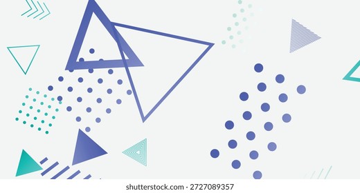 Abstract Geometric Design With Triangles, Dots, And Blue Teal Tones For Modern Background