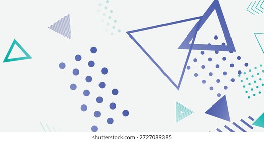 Abstract Geometric Design With Triangles, Dots, And Blue Teal Tones For Modern Background eps10