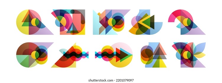 Abstract geometric design. Vector illustration made of various overlapping elements. Applicable for banners, placards, posters, flyers. 