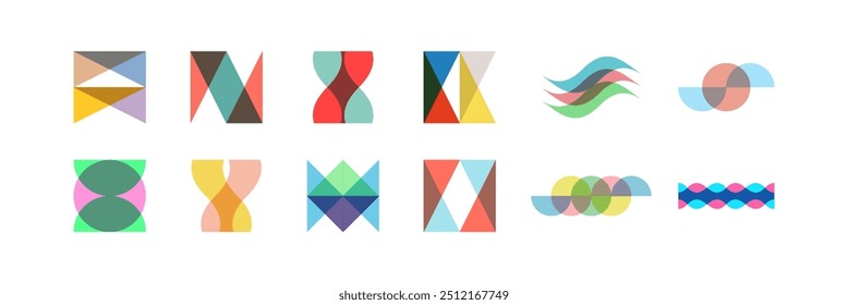 Abstract geometric design. Vector illustration made of various overlapping elements. Applicable for banners, placards, posters, flyers. 