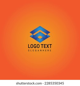 Abstract geometric design vector template. Logotype icon Digital Technology style.