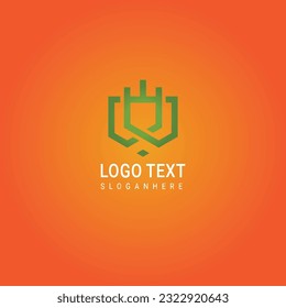 Abstract geometric design vector template. Logotype icon Digital Technology style