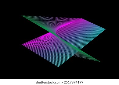  Abstract Geometric Design with Vibrant Colors on Black Background