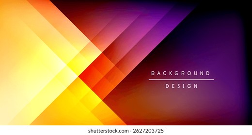 Abstract geometric design. Vibrant colors blend, creating dynamic visual effect. Dark background emphasizes bright shapes, modern aesthetic.