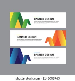 Abstract geometric design web banner template. Web Design Elements - Header Design. Abstract geometric web banner template on grey background.