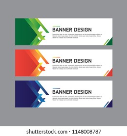 Abstract geometric design web banner template. Web Design Elements - Header Design. Abstract geometric web banner template on grey background.