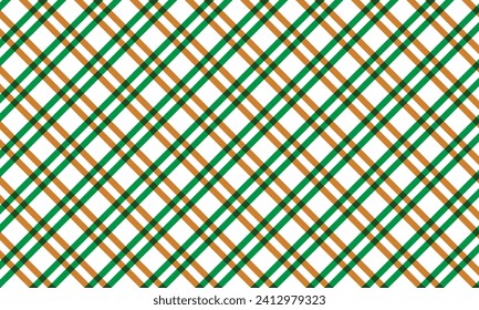abstract geometric diagonal green bronze double line plaid pattern.