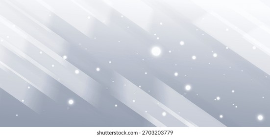 Abstractas líneas diagonales geométricas brillando sobre fondo gris. Ilustración vectorial