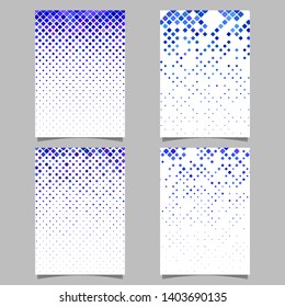 Abstract geometric diagonal rounded square pattern background flyer template set - vector design