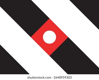 Abstract Geometric Diagonal Stripe With a Red Diamond Shape Element
